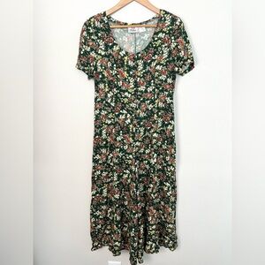 Vintage 90s Wide Leg Jumpsuit Retro Floral Cottagecore‎ Feminine Size Medium